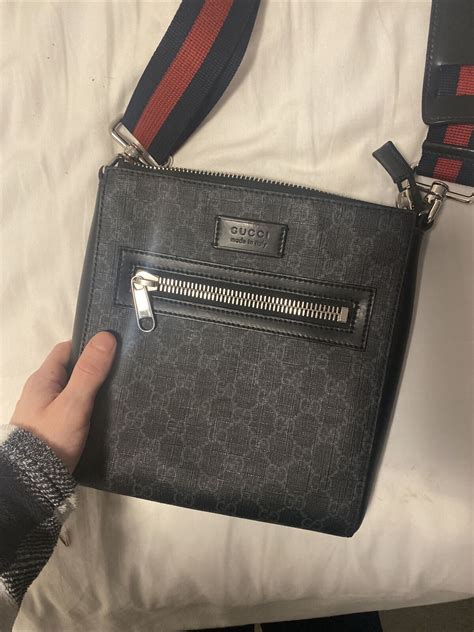 gucci print messenger bag price|authentic Gucci Messenger bag.